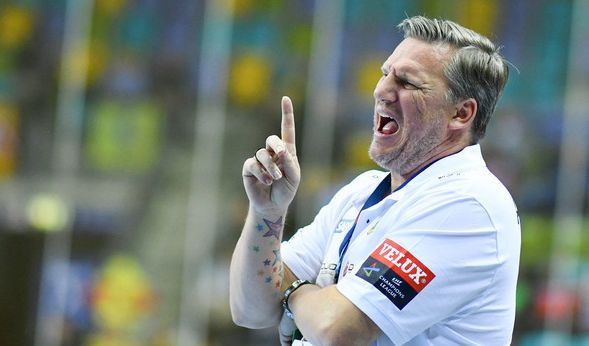 Der Trainer der Rhein-Neckar Löwen, Nikolaj Jacobsen.