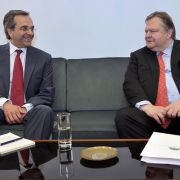 Differenzen überbrückt und Koalition gebildet: Die Parteibosse Antonis Samaras (Neue Demokratie) und Evangelos Venizelos (Pasok). Differenzen überbrückt und Koalition gebildet: Die Parteibosse Antonis Samaras (Neue Demokratie) und Evangelos Venizelos (Pasok).