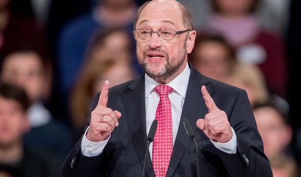 Martin Schulz, neu gewählter SPD Parteivorsitzender und SPD-Kanzlerkandidat in Berlin beim SPD-Sonderparteitag.