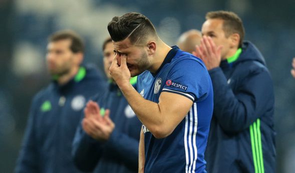 Schalke-Spieler Sead Kolasinac nach dem Halbfinal-Aus des FC in der Europa League 2016/17.