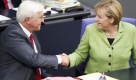Verstehen sich gut: Der Herausforderer und die Kanzlerin. Foto: ap