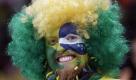 Ein brasilianischer Fan in Jubelbemalung. In der Gruppe G traf Brasilien bei der Fußball-WM am Sonntag auf die Mannschaft aus der Elfenbeinküste. Foto: ap