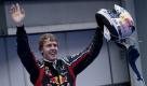 Titelverteidiger Sebastian Vettel konnte nach einer erneuten Meisterleistung und dem zweiten Sieg im zweiten Saisonrennen wieder jubeln. Cool und taktisch clever behauptete der Red-Bull-Pilot aus Heppenheim beim Großen Preis von Malaysia seine Pole Position und wies die abermals chancenlose Konkurrenz trotz fehlender Zusatz-PS in die Schranken. Foto: dapd