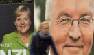 Einen Tag nach dem TV-Duell, dass von den meisten als zu kuschelig angesehen wurde, zeigen sich Bundeskanzlerin Angela Merkel und ihr Herausforderer Frank-Walter Steinmeier in trauter Zweisamkeit. Foto: ap