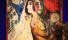 Eine Besucherin betrachtet in der Ausstellung mit Werken von Marc Chagall Lebenslinien im Bucerius Kunst Forum in Hamburg das Bild Der schwarze Handschuh. In rund 150 Gemälden, Zeichnungen und Druckgraphiken wird das Verhältnis zwischen dem Maler und seiner Frau vor dem Hintergrund seines künstlerischen Schaffens gezeigt. Die Ausstellung ist bis zum 16. Januar 2011 zu sehen.  Foto: dpa