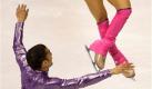 Aliona Savchenko and Robin Szolkowy of Germany skate during the pairs short program competition at the World Figure Skating Championships in Los Angeles, Tuesday March 24, 2009. (AP Photo/David J. Phillip) Foto: ap
