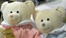 Kuschelbären liegen auf der Messe für Baby- und Kinderausstattung Kind + Jugend in Köln am Messestand der Sweety-Toys Plüschtiere GmbH. Foto: ddp