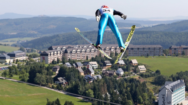 Die Fichtelbergschanze in Oberwiesenthal.