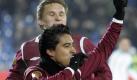 Torschütze Christian Noboa (vorn) bejubelt sein Tor zum 1:0 für Rubin Kasan. Foto: dpa