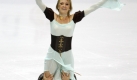 Zoe Blanc und ihr Partner Pierre-Loup Bouquet, beide aus Frankreich, bei ihrer Eistanz-Vorstellung im amerikanischen Lake Placid. Foto: ap