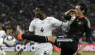 Ghana's John Pantsil, left, and Germany's Mesut Oezil vie for the ball during the World Cup group D soccer match between Ghana and Germany at Soccer City in Johannesburg, South Africa, Wednesday, June 23, 2010. (AP Photo/Matt Dunham) Foto: ap