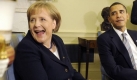 Lobeshymnen auf die Kanzlerin: Merkel genießt ihren USA-Besuch. Und Präsident Obama offenbar (r.) auch. Foto: dpa