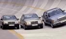 Das waren noch Zeiten. In den 1980er Jahren hatte Mercedes lediglich drei Baureihen, die allerdings prächtig liefen: W124 (Mitte) mit 190 E (links) und S-Klasse. Foto: press-inform