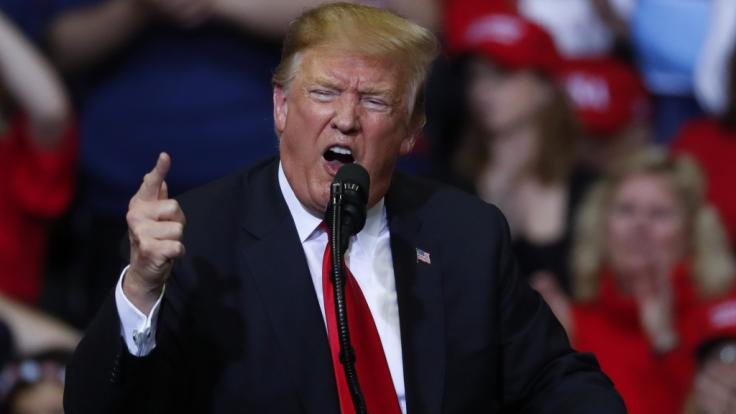 US-Präsident Trump spricht auf einer Wahlkampfveranstaltung