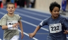 Hier nehmen Schüler an einem Leichtathletik-Meeting in Kopenhagen statt, welches den Beginn der IOC-Woche symbolisiert. Am Ende der Woche gibt das IOC (Internationales Olympisches Komitee) den Ausrichtungsort der Olympischen Spiele 2016 bekannt. Foto: ap