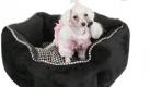 Ein Bett der neuen Wintersaison von Puppia: Rosa Hündchen in Pepita-Muster
 Foto: Koko von Knebel