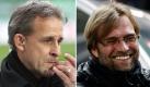 Respektsperson und Kumpeltyp: Pierre Littbarski (links) und Jürgen Klopp. Foto: dapd/news.de (montage)