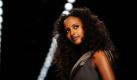 Die Gewinnerin der letzten Staffel vonGermanys Next Topmodel, Sara Nuru, trägt auf der Berlin Fashion Week ein Kleid des Labels Blacky Dress. Foto: dpa