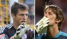 Das Duell der alten Keeper. Hans-Jörg Butt (l.) hat durch gute Leistungen die Oberen des FC Bayern überzeugt und will das schaffen, was ihm 2002 mit Bayer Leverkusen verwehrt blieb, die Champions League gewinnen. Sein Gegenüber Edwin van der Sar hat das mit Ajax Amsterdam und Manchester United schon geschafft. Der 39-jährige Niederländer denkt aber noch lange nicht ans Aufhören. Kürzlich hat er seinen Vertrag um ein Jahr bis 2011 verlängert. Foto: news/ dpa (Montage)