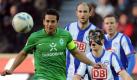 Werder-Star Claudio Pizarro (l) sorgt für Verwirrung. Foto: Britta Pedersen Foto: dpa