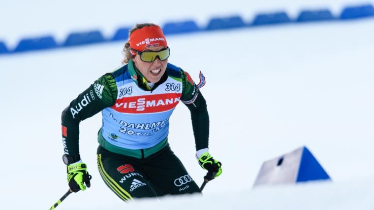 Laura Dahlmeier in Aktion.