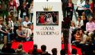 In den Potsdamer Platz Arkaden in Berlin verfolgen Zuschauer beim Public Viewing die königliche Hochzeit von Prinz William und Kate Middleton. Die Hochzeit des Jahres wird in London gefeiert. Foto: dapd