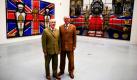 Die Künstler Gilbert Prousch (Gilbert) und George Passmore (George) posieren während der Pressebesichtigung ihrer Ausstellung Jack Freak Pictures in Hamburg. Von Freitag (25.02.2011) bis zum 22. Mai 2011 haben Besucher die Möglichkeit, einen Blick auf die rund 120 Arbeiten der aktuellen Serie des britischen Künstlerduos in den Hamburger Deichtorhallen zu werfen. Foto: dapd