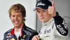 Was für eine Überraschung: Nico Hülkenberg (rechts) steht beim Großen Preis von Brasilien auf Pole. Auch Sebastian Vettel hat Grund zur Freude. Er  startet von Platz zwei und damit drei Plätze vor seinem großen Konkurrenten Fernando Alonso. Webber beginnt das Rennen von Platz drei. Foto: dpa