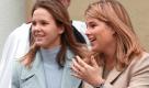 Barbara Bush (l) und Jenna Bush, Töchter des US-Präsidenten George W. Bush, verlassen die St. John's Kirche in Washington (Archivbild vom 20.01.2001). Die Zwillingstöchter, die mehrfach wegen Alkoholkonsums mit dem Gesetz in Konflikt geraten sind, haben es geschafft: Sie sind am am Montag (25.11.2002) 21 Jahre alt geworden und können nun endlich unbeschwert in Lokale gehen und Alkohol trinken. Die Zwillingstöchter, die in Yale und im texanischen Austin studieren, feierten ihren Geburtstag in Texas, wo sie am Donnerstag mit der Familie das amerikanische Erntedankfest Thanksgiving feiern wollen. 
 Foto: dpa
