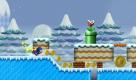 Wo sich nicht laufen lässt, kennt Mario in seinem aktuellsten Abenteuer andere Arten der Fortbewegung. Auf Eisflächen schlittert er einfach mal Kopf voran auf dem Bauch herum. Foto: Nintendo