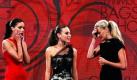 Was für eine peinliche Nummer: Das Finale von Australia's Next Top Model wurde zu einem wahren Desaster, weil Moderatorin Sarah Murdoch die falsche Siegerin verkündete. Die vermeintliche Siegerin Kelsey Martinovich (Mitte) hatte ihre Dankesrede schon gehalten, als klar wurde, dass nicht die 19-Jährige sondern ihre ein Jahr jüngere Konkurrentin Amanda Ware (links) die Modelsuche gewonnen hatte. Ein Missverständnis hinter den Kulissen sei Schuld, so Murdoch. Man habe ihr den falschen Namen durchgesagt. Foto: dpa