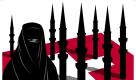 Die Islamhasser bedienen sich zweifelhafter Methoden: Das Plakat der Schweizerischen Volkspartei (SVP) zu einem Volksentscheid über Minarette erinnert mit seiner düster-drohenden Schleier-Gestalt und den Raketenartigen Minaretten an Hetzpropaganda aus vergangenen Zeiten. Deutsche Gruppierungen ahmten dieses Motiv später nach. Foto: dpa