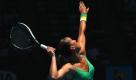 Serbia's Jelena Jankovic serves the ball to Austria's Yvonne Meusburger during their Women's singles match at the Australian Open Tennis Championship in Melbourne, Australia, Monday, Jan. 19, 2009. (AP Photo/Mark Dadswell, Pool) Foto: ap