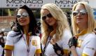 Drei schöne Models freuen sich auf den Großen Preis von Monaco. Foto: dpa