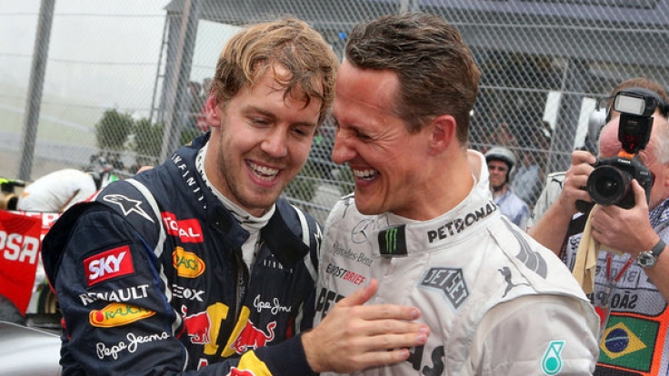 Für Sebastian Vettel (li.) ist Michael Schumacher Vorbild und Inspiration zugleich.