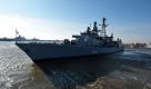 Die Fregatte Niedersachsen läuft vom Marinestützpunkt Wilhelmshaven aus. Das deutsche Schiff wird an der EU-geführten Anti-Piraterie-Mission Atalanta am Horn von Afrika teilnehmen.  Foto: dpa