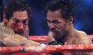 Manny Pacquiao, right, and Antonio Margarito, left, exchange blows during the 11th round of their WBC light middleweight title boxing match Saturday, Nov. 13, 2010, in Arlington, Texas. Pacquiao won by unanimous decision. (AP Photo/LM Otero)  Foto: ap