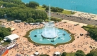 Am Grant Park soll 2016 der Startschuss für die Olympischen Spiele fallen. Chicago setzt im Vierkampf um Vergabe der Wettkämpfe vor allem auf zwei Faktoren: auf einen einfachen und kompakten Plan - und auf Obama. Foto: dpa (Illustration)