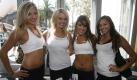 Und noch mal Eishockey: Dieses hübsche Quartett nahm in diesem Jahr am Cheerleader-Casting Anaheim Ducks teil. Foto: imago