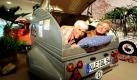 Luise und Hermann Gerhardt liegen auf der Messe Caravan Salon 2011 in Düsseldorf in ihrem Piccolo-Caravan Baujahr 1954. Der diesjährige Caravan Salon Düsseldorf feiert das 50. Jubiläum mit besonderen Aktionen und Sondermodellen.  Foto: dapd