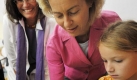 Wenn nicht im Kindergarten, wo sonst sollte Familienministerin Ursula von der Leyen ihren Sozialdienst verrichten?! Dort könnte sie ihre Mutterqualitäten unter Beweis stellen. Nerviger als die Kabinettsmitglieder können die Kinder auch nicht sein. Foto: news.de/dpa (Montage)
