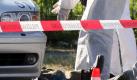 Beamte der Spurensicherung der Polizei arbeiten auf der Heilbronner Theresienwiese, nachdem eine 22-jährige Polizeibeamtin getötet wurde. Archivfoto vom 25.04.2007: Bernd Weißbrod Foto: dpa