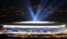 Mit einer Lichtschow geht die offizielle Einweihung des neuen Stadions des Fuball Bundesligisten TSG 1899 Hoffenheim, die Rhein-Neckar-Arena in Sinsheim, zu Ende. Foto: Uli Deck. Foto: dpa