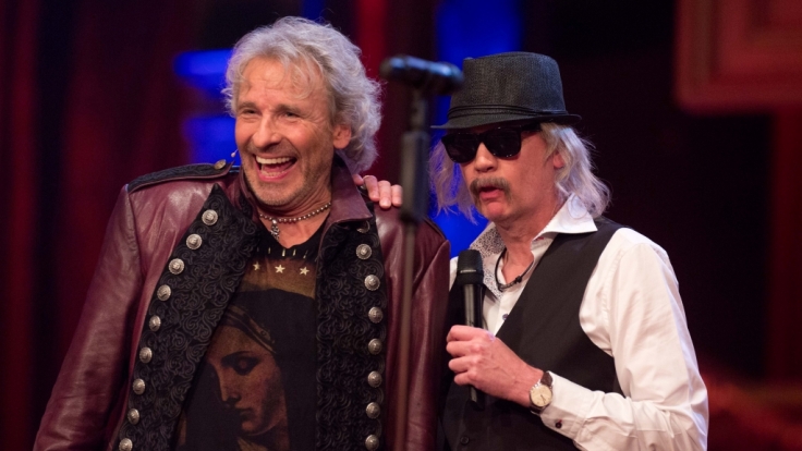 Günther Jauch überraschte Thomas Gottschalk zur Geburtstagsfeier im Mai 2015 als Keyboarder von