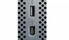 Der Frontanschluss eines Power Mac G5 - oben die Audiobuchse, in der Mitte USB, unten Firewire.
 Foto: Wikipedia