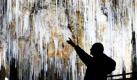 Neu erleuchtet: Die Höhle La grotte de Clamouse im französischen Saint Guilhem le Desert wird mit einer neuen LED-Lichtinstallation erleuchtet. LED-Leuchten sind energiesparender als herkömmliche Leuchtmittel und sie sind wasserdicht, was in einer Tropfsteinhöhle besonders wichtig ist. Foto: dpa