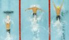 From right, South Africa's Roland Schoeman, Kenya's Jason Dunford and England's Antony James compete in a Men's 50m Butterfly heat during the Commonwealth Games at the Dr. S.P. Mukherjee Aquatics Stadium in New Delhi, India, Tuesday, Oct. 5, 2010. (AP Photo/Victor R. Caivano)



 Foto: ap