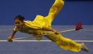 Shizuka Morimoto aus Japan kämpft im Finale der East Asian Wushu Games. Foto: ap