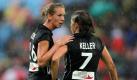 Fanny Rinne (l) und Natascha Keller sollen 2012 in London eine Olympiamedaille gewinnen. Foto: Roland Weihrauch Foto: dpa