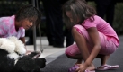 Bo geht's gut:Der Hund im Weißen Haus wird hier von Malia Obama (links)und ihrer Schwester Sasha gekrault.


 Foto: ap